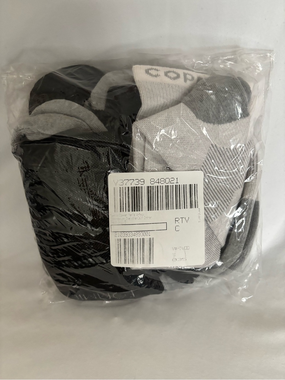 Men's Compression Socks - Black, White & Light Gray - Pack of 4